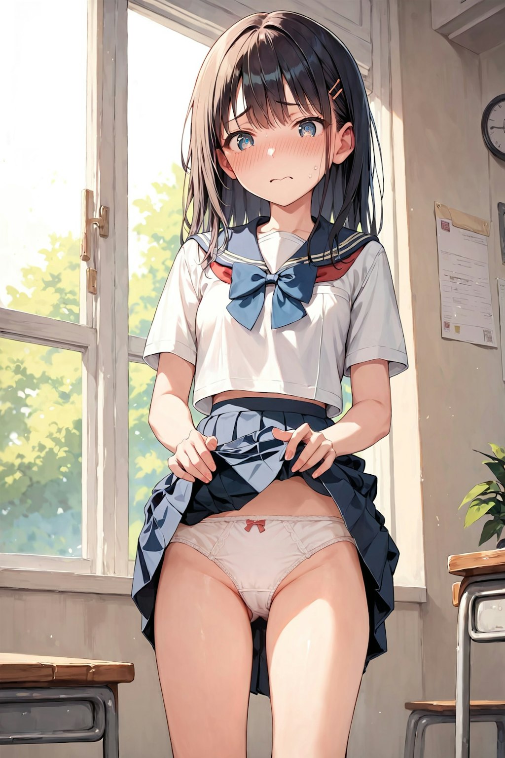 教室でスカートめくりを強要してみた(9)