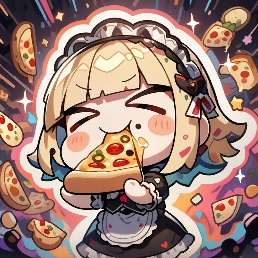 🍕おピッツァ図鑑を読んだおピッツァメイドちゃんはやっぱりこうなる🍕