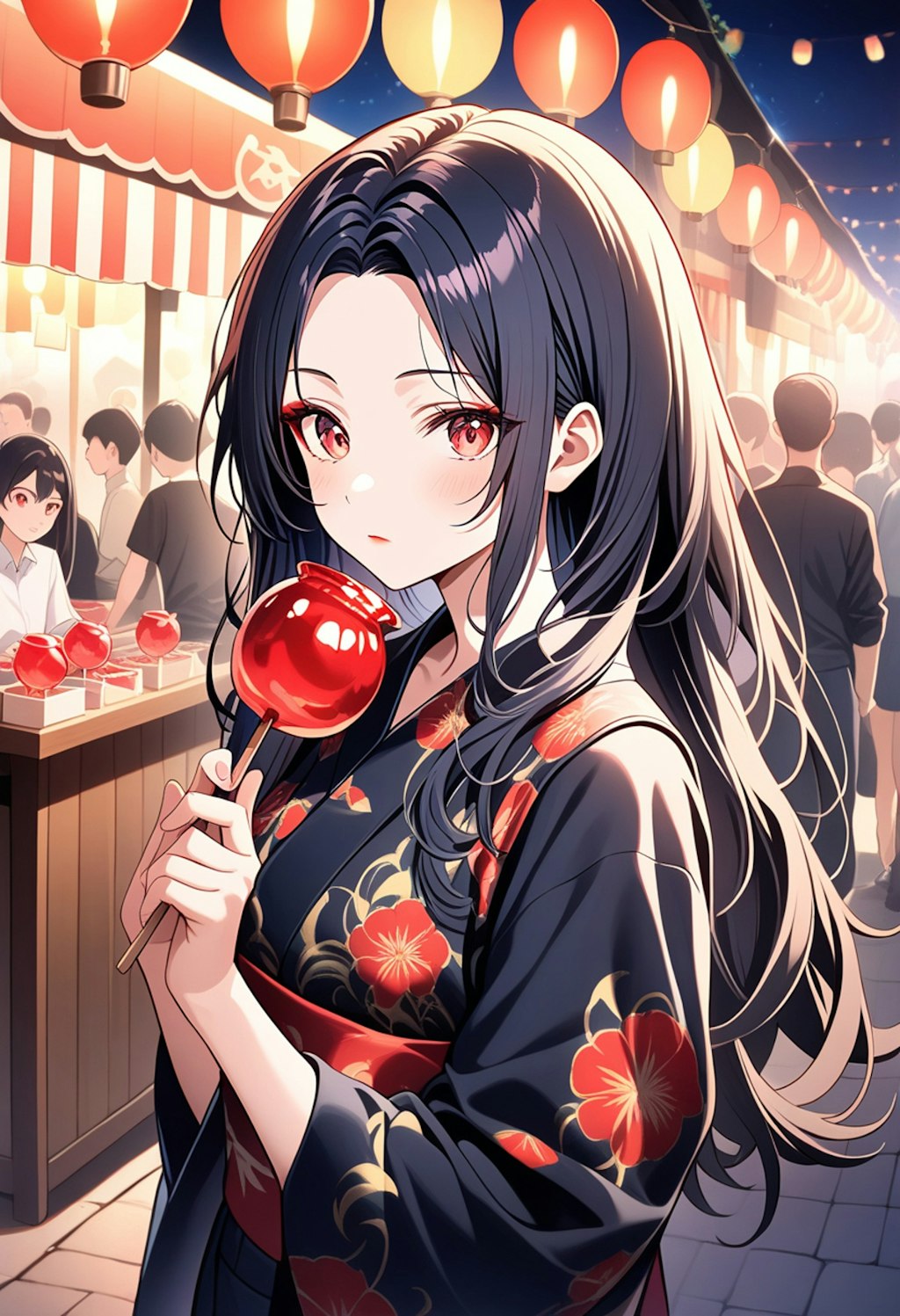 りんご飴を持つ紅魔姉妹