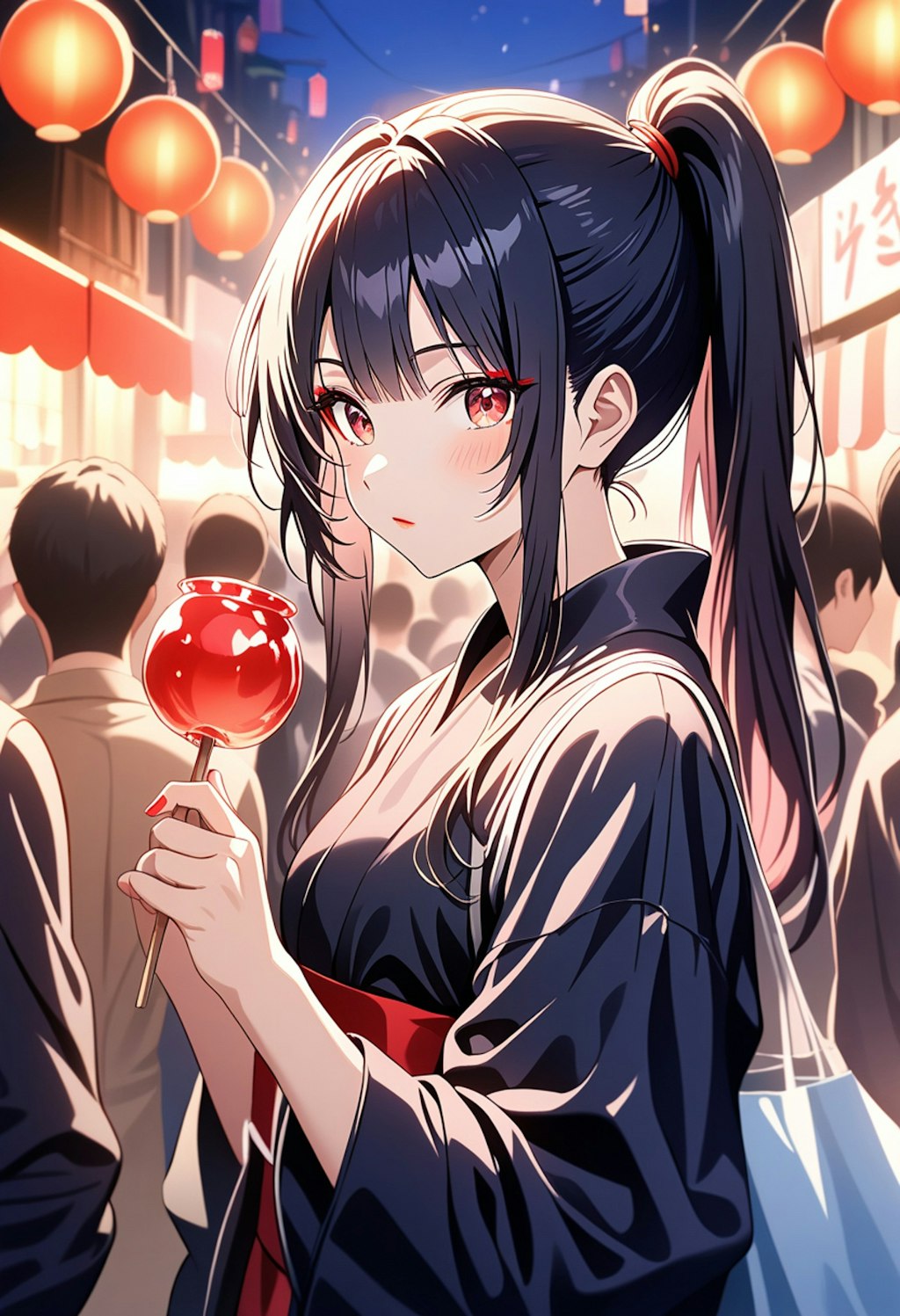 りんご飴を持つ紅魔姉妹