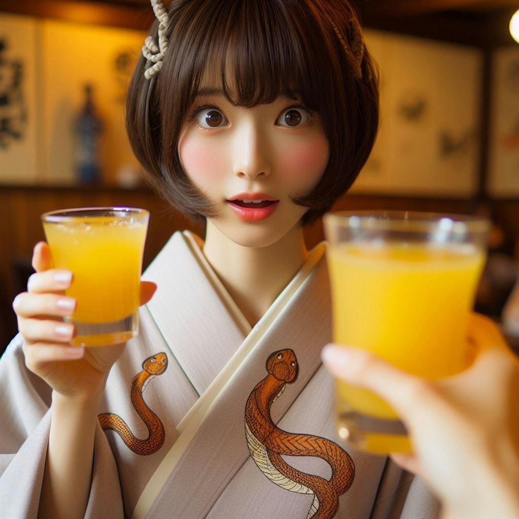 オレンジジュースで乾杯！✨🍻🎶