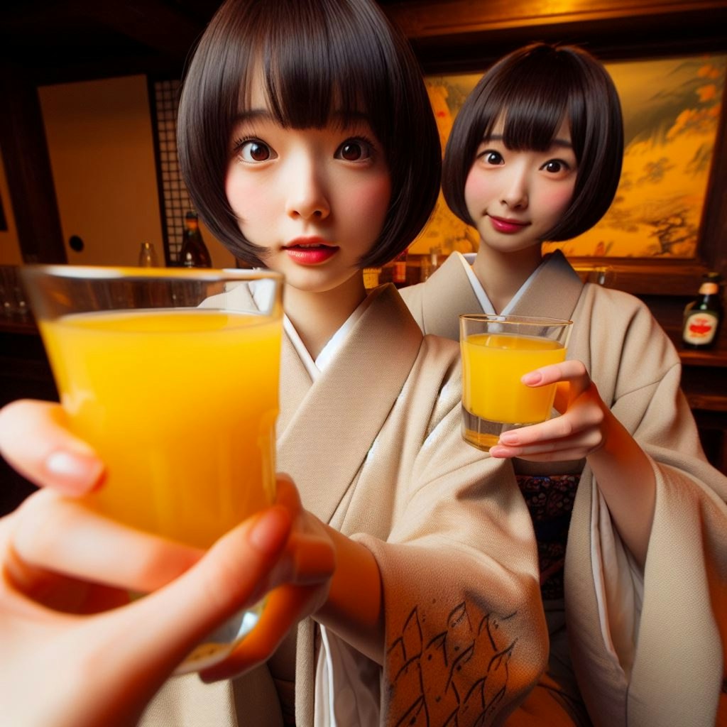 オレンジジュースで乾杯！✨🍻🎶