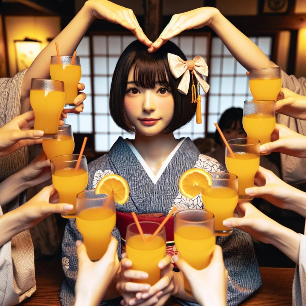 オレンジジュースで乾杯！✨🍻🎶