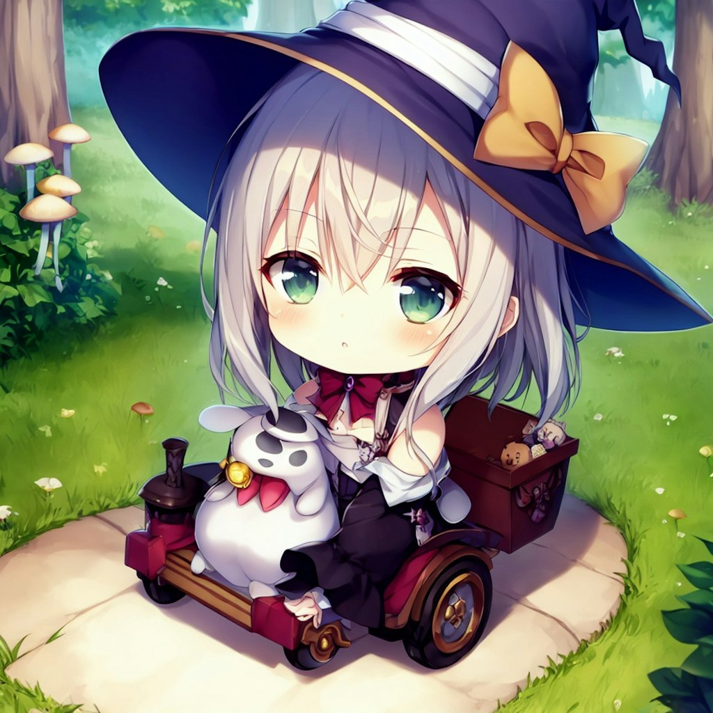 車に乗ったちび魔女ちゃん達