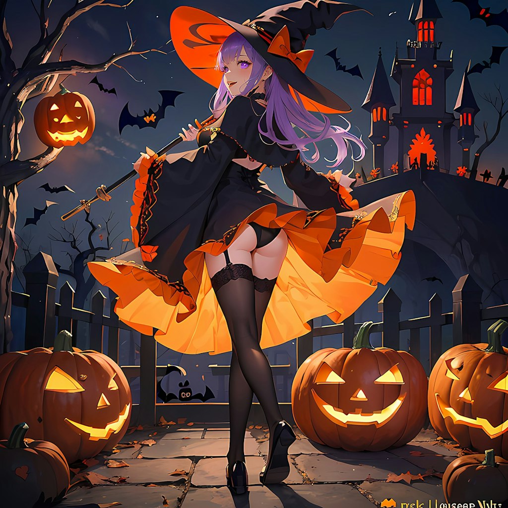 ハロウィンの時だけ張り切る魔女ちゃん