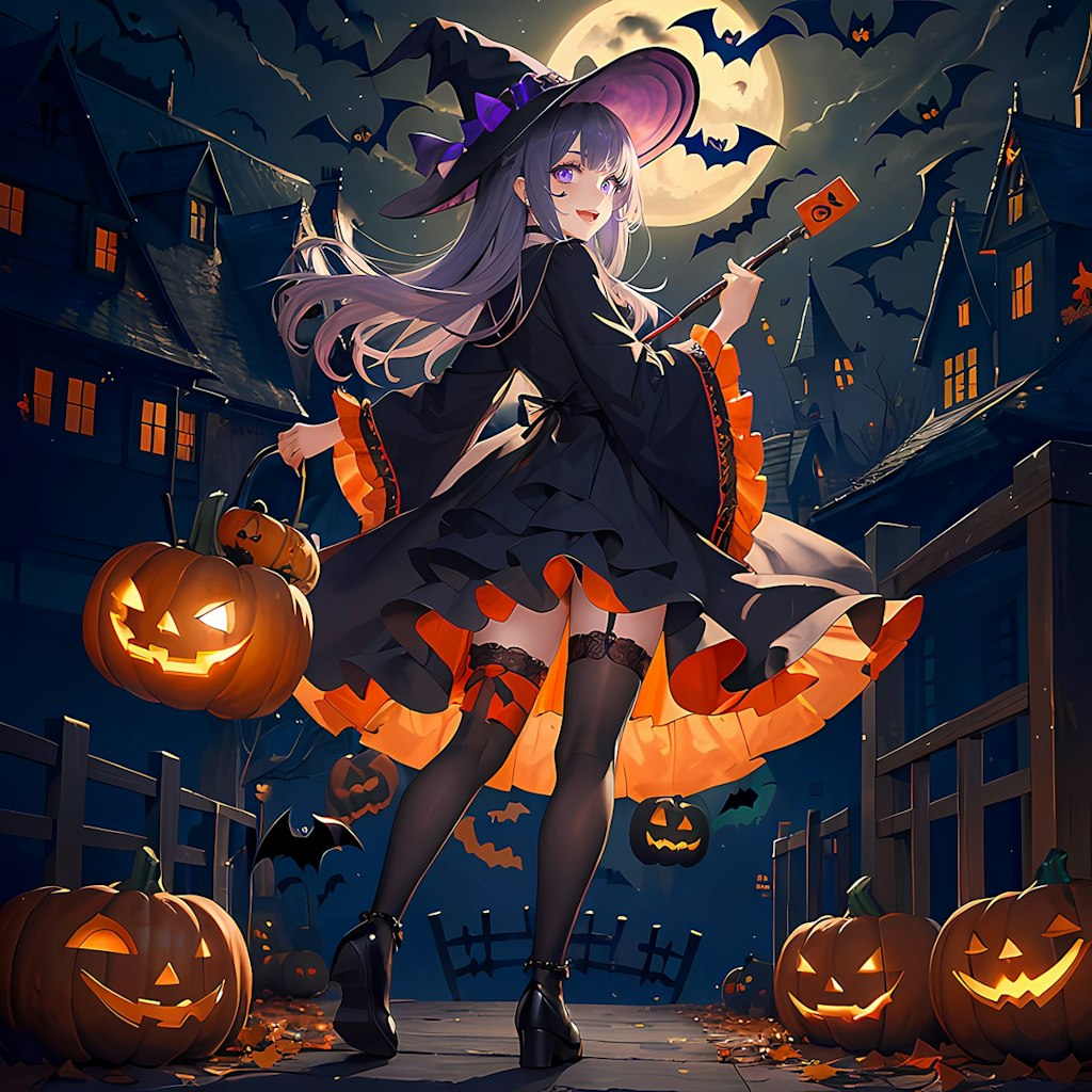 ハロウィンの時だけ張り切る魔女ちゃん