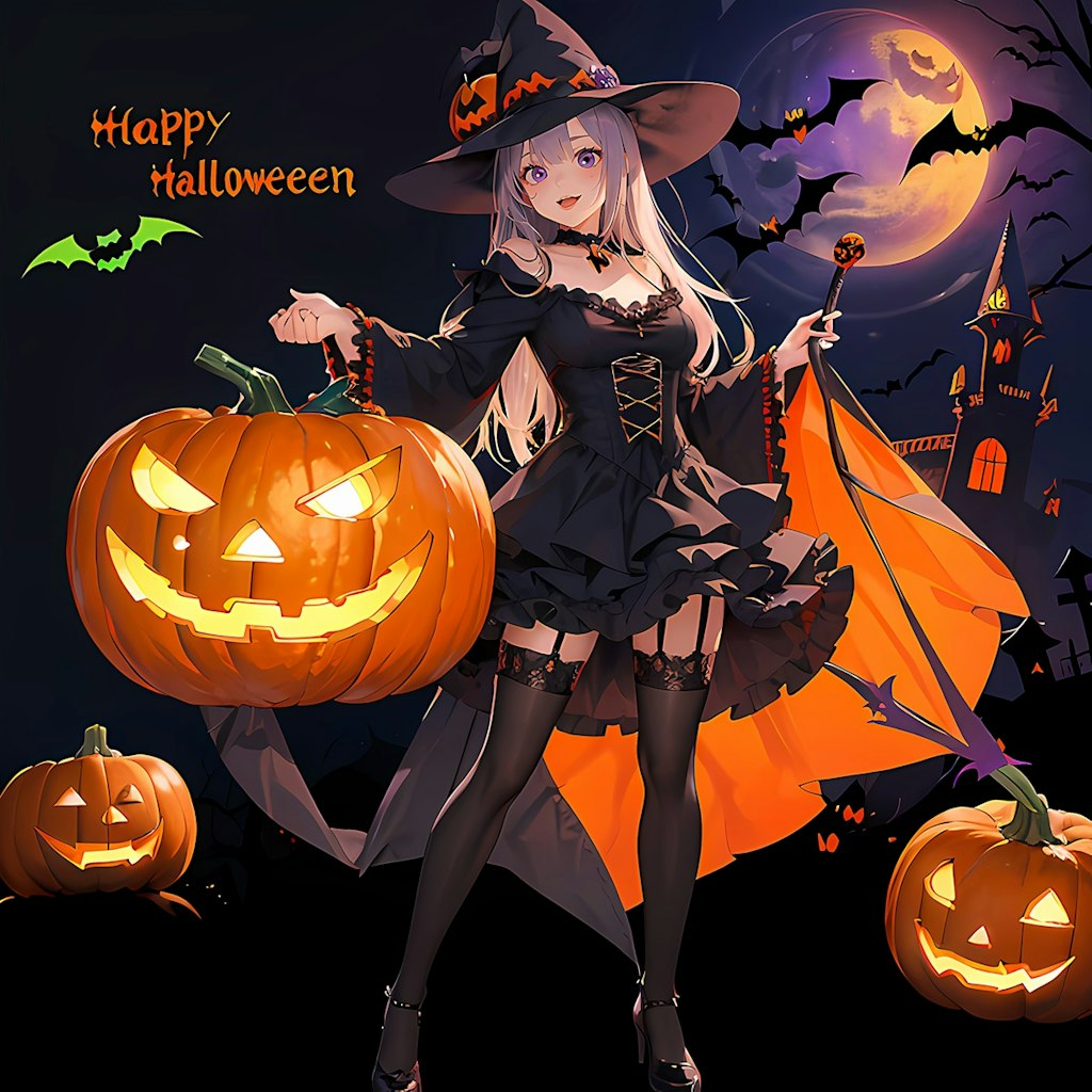 ハロウィンの時だけ張り切る魔女ちゃん