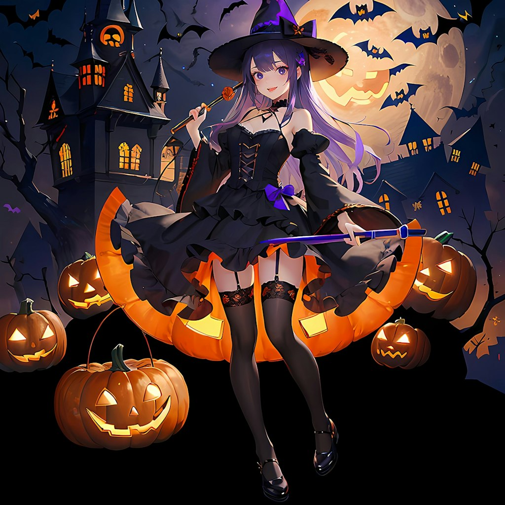 ハロウィンの時だけ張り切る魔女ちゃん