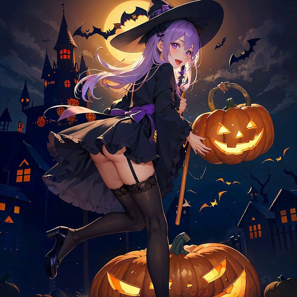 ハロウィンの時だけ張り切る魔女ちゃん