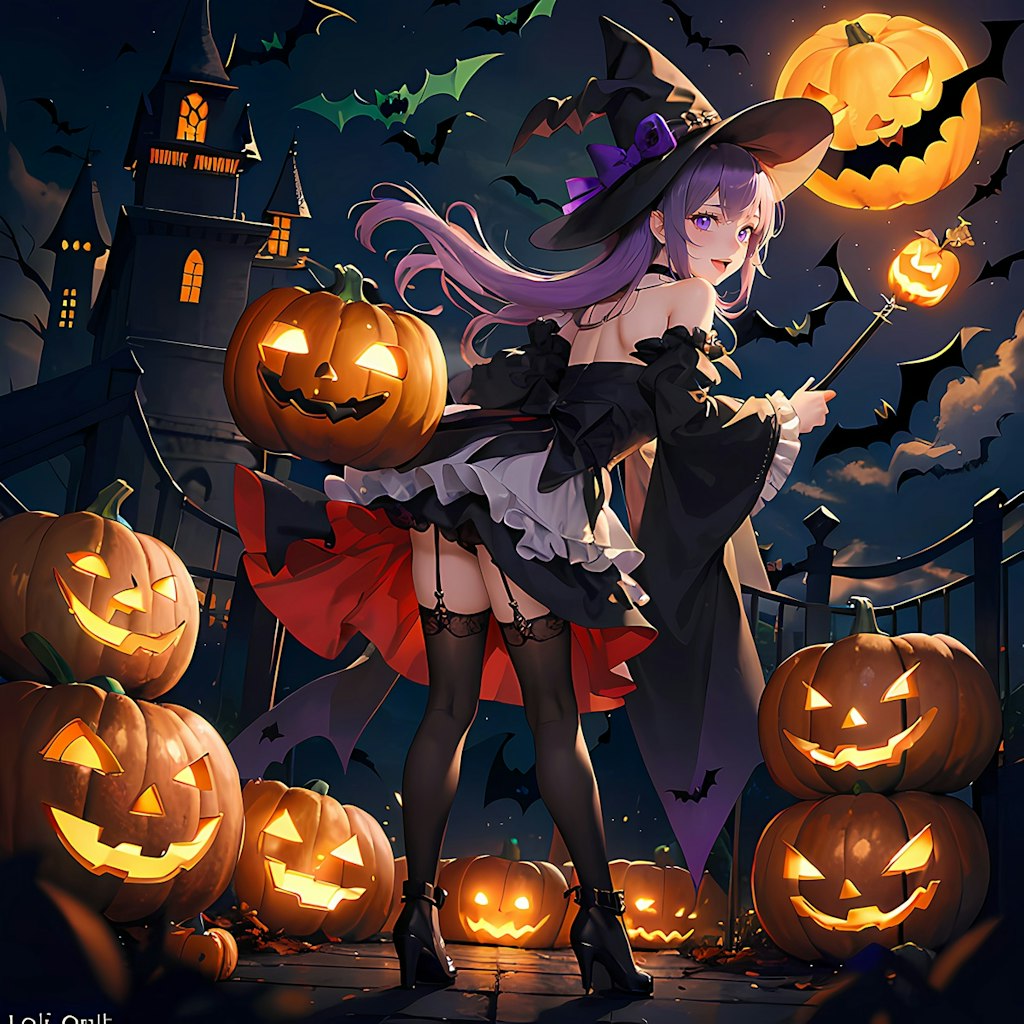 ハロウィンの時だけ張り切る魔女ちゃん