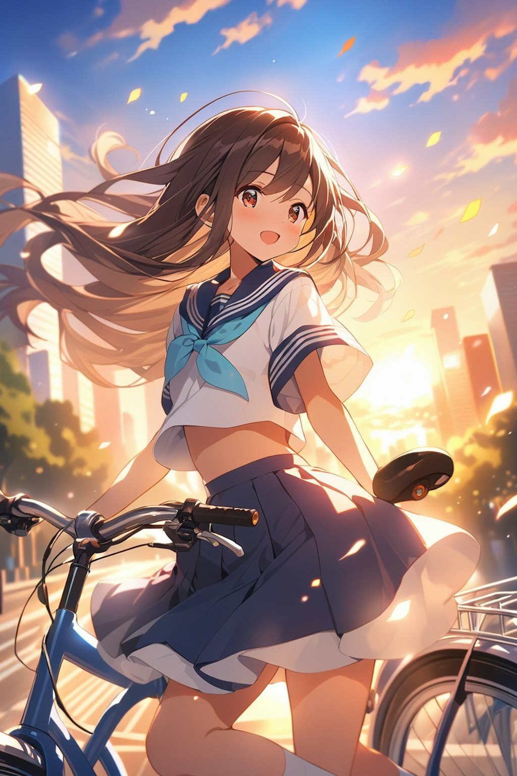 セーラー服の少女と自転車９