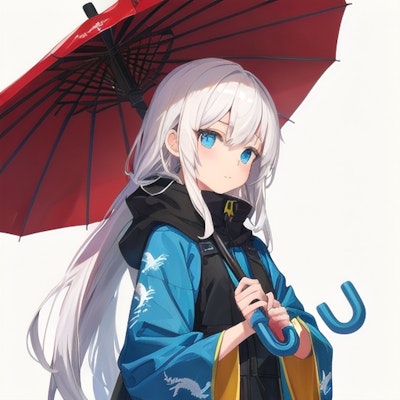 傘を持つ白髪少女
