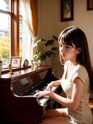 167 ピアノを弾く少女