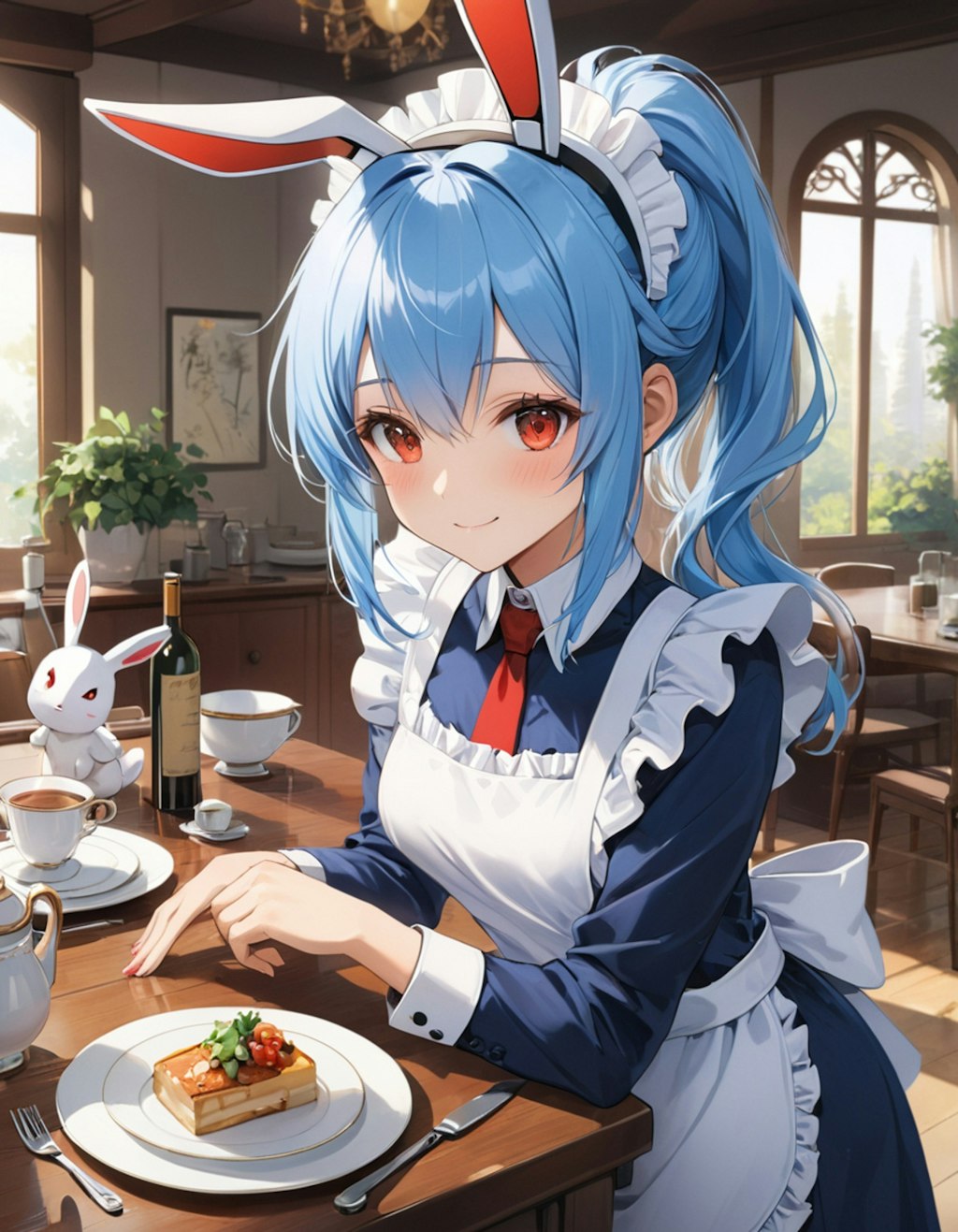 お食事できましたヨ　メイドバニー　レイちゃん