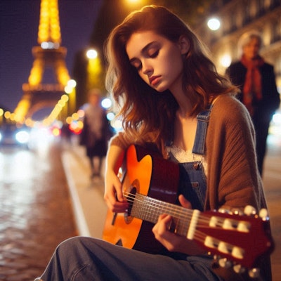 フランスのギター少女