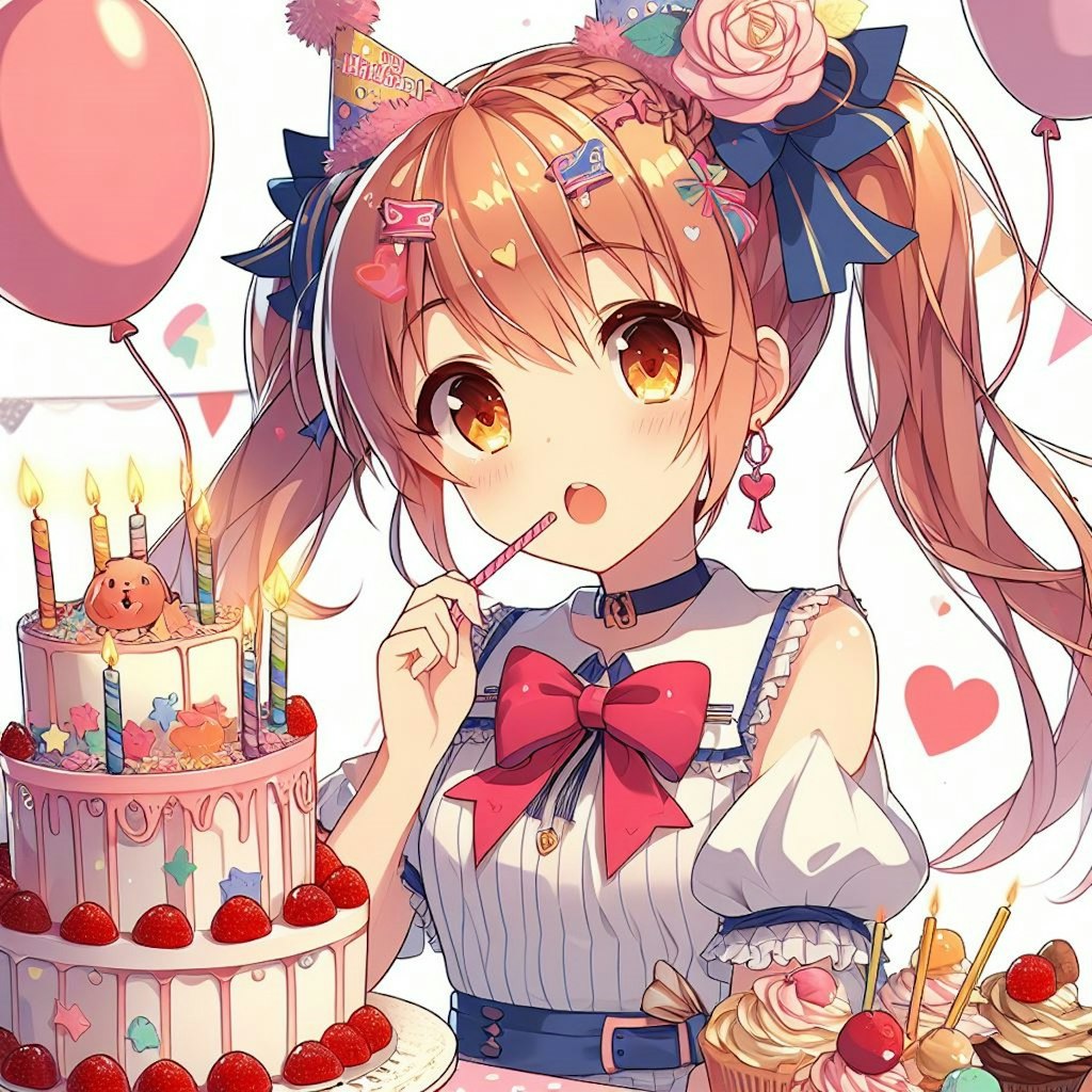 誕生日パーティーをする女の子