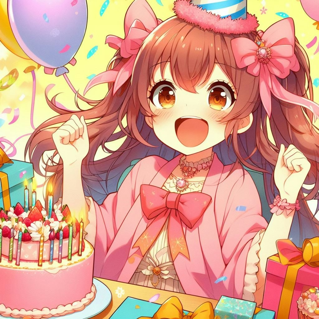 誕生日パーティーをする女の子