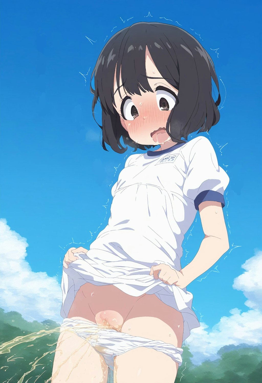 野外おしっこ Peeing in a field