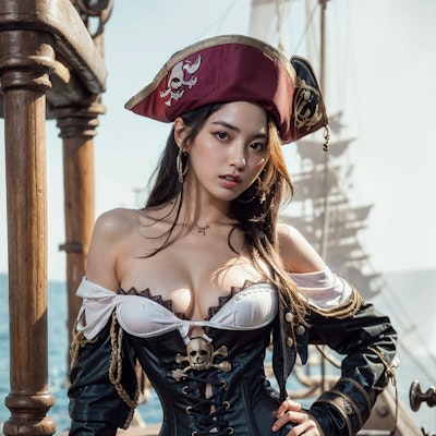 【3枚】荒海の女海賊