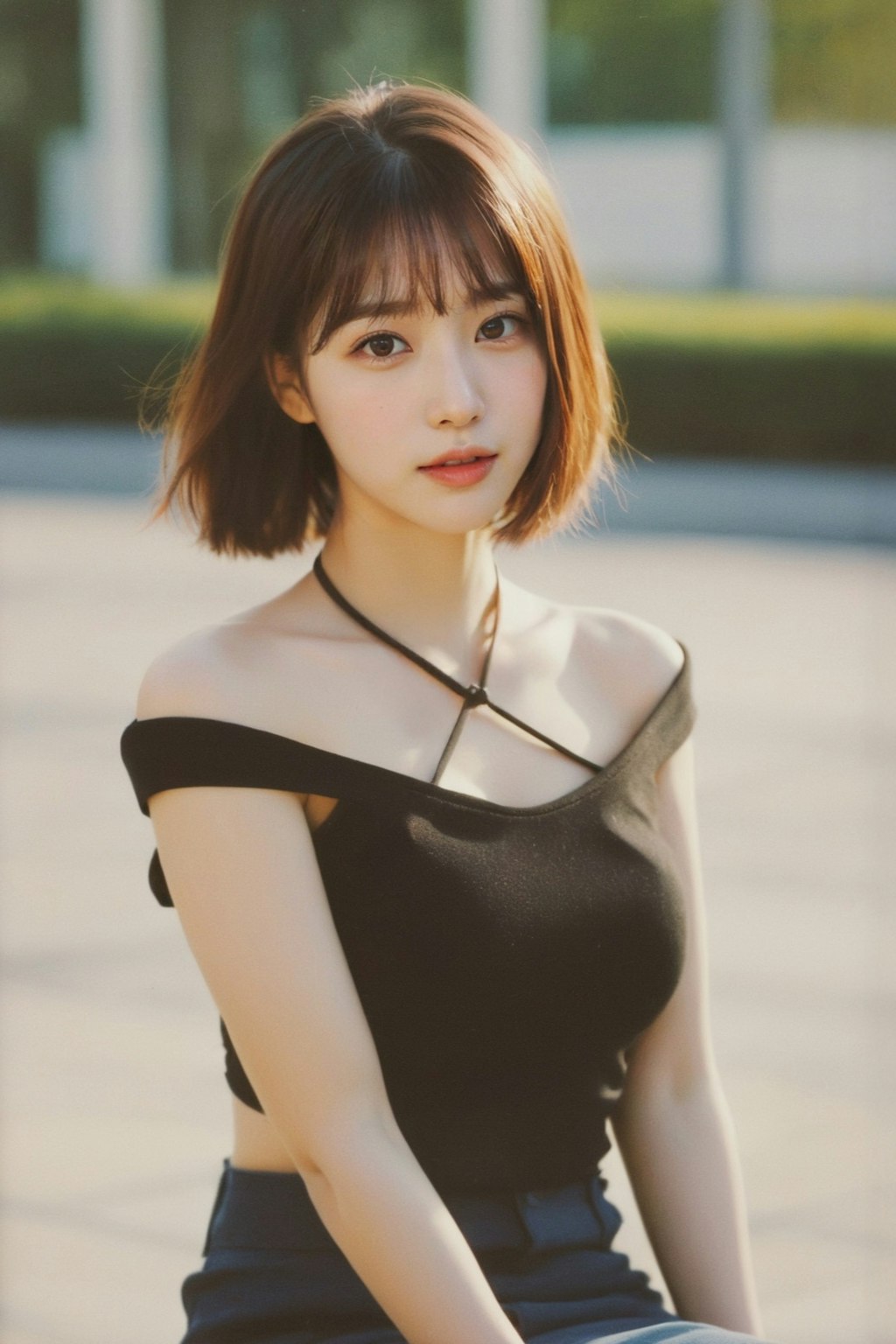 Halterneck Strap Off-shoulder ❤️