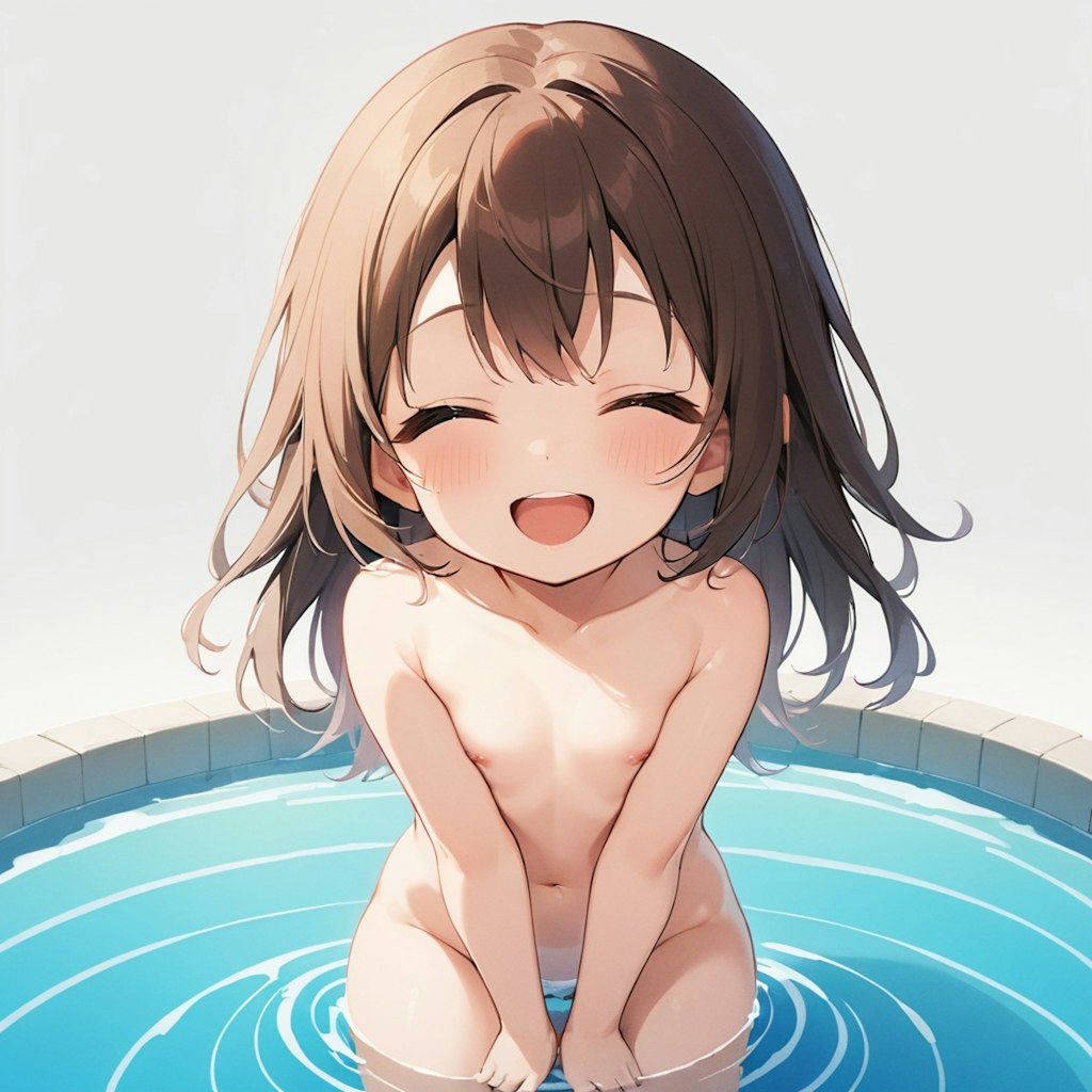 水浴び少女