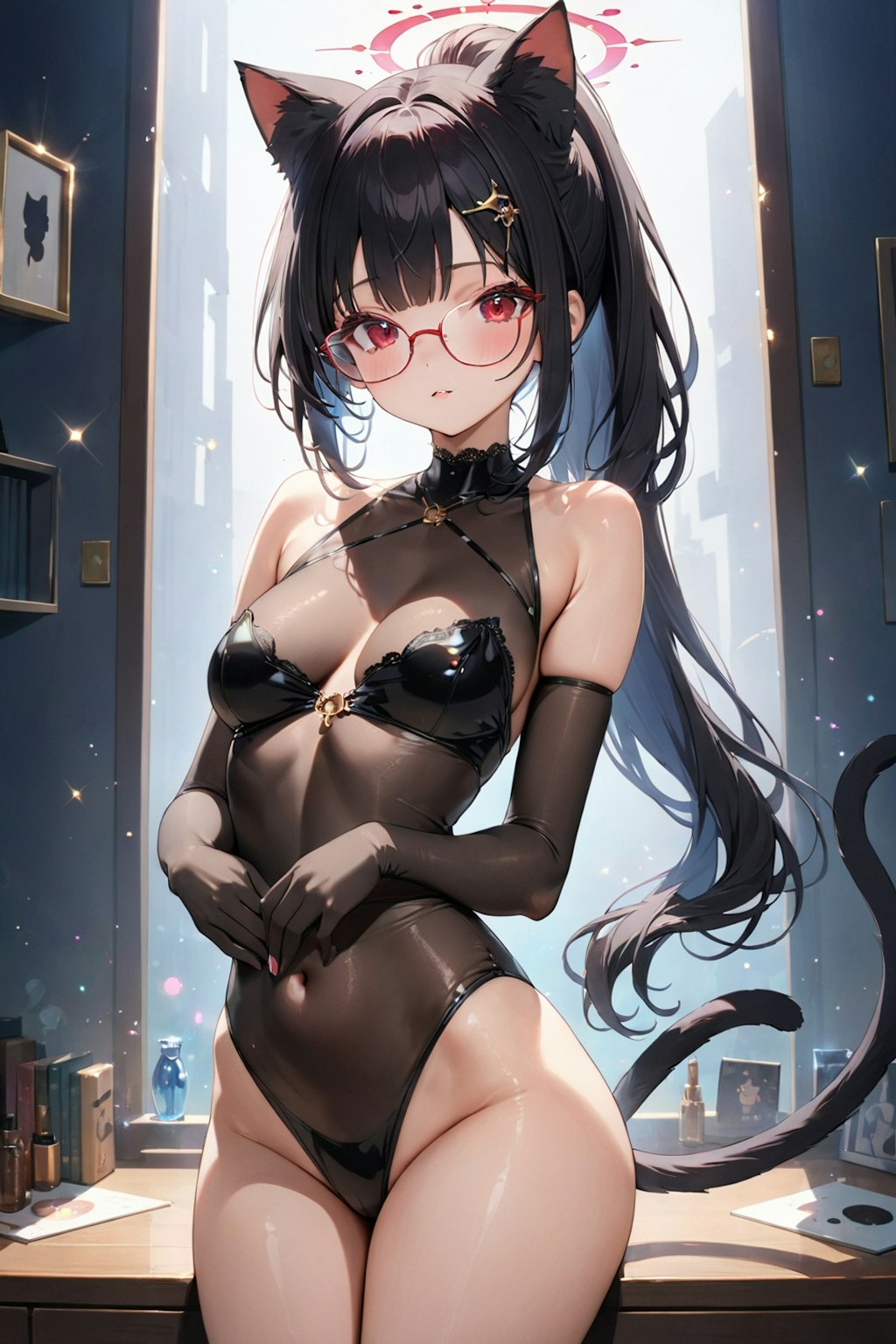 メガネの黒猫さん