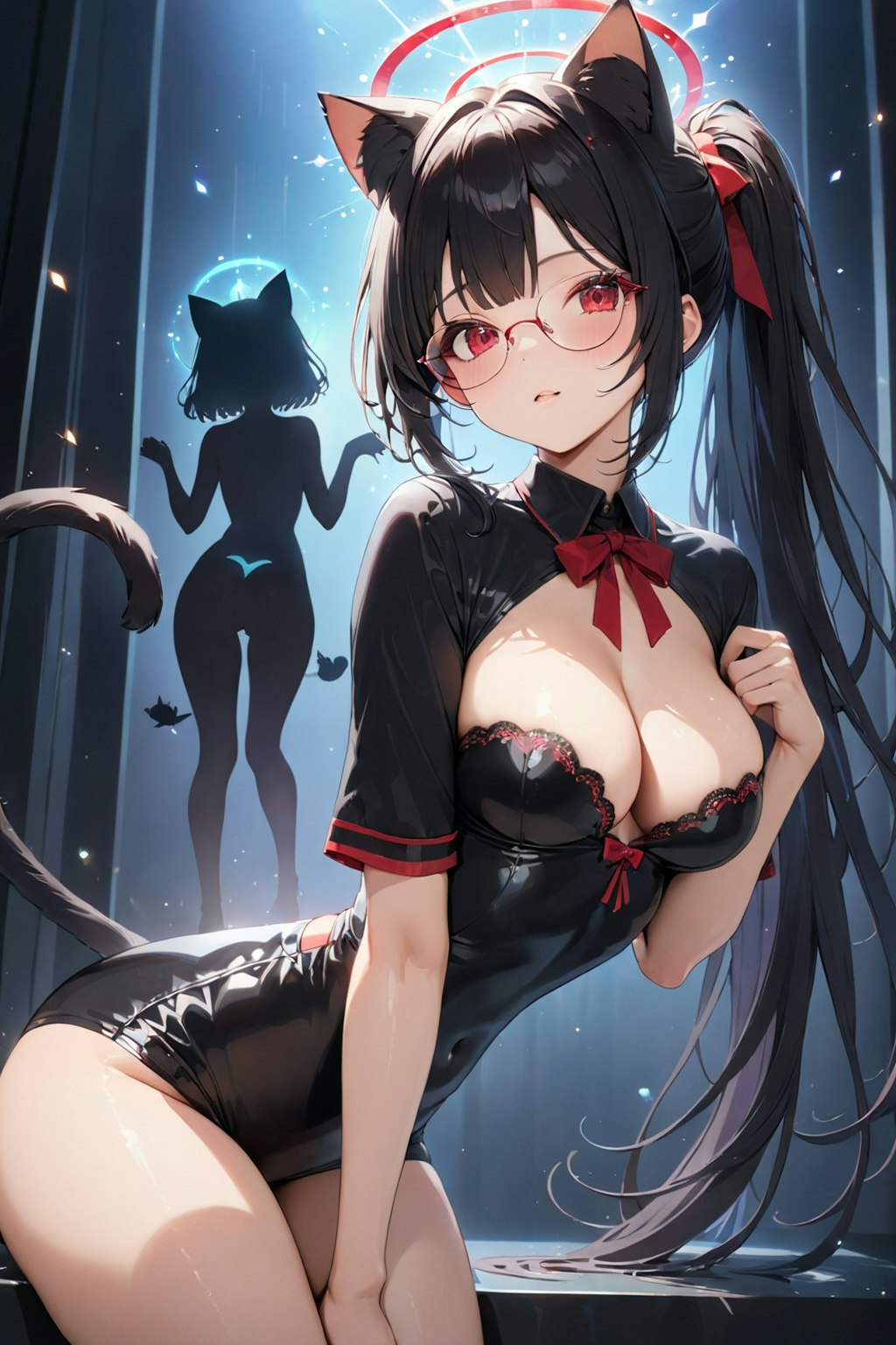 メガネの黒猫さん