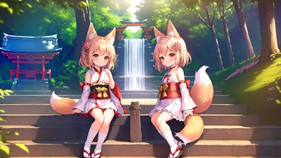 双子巫女狐