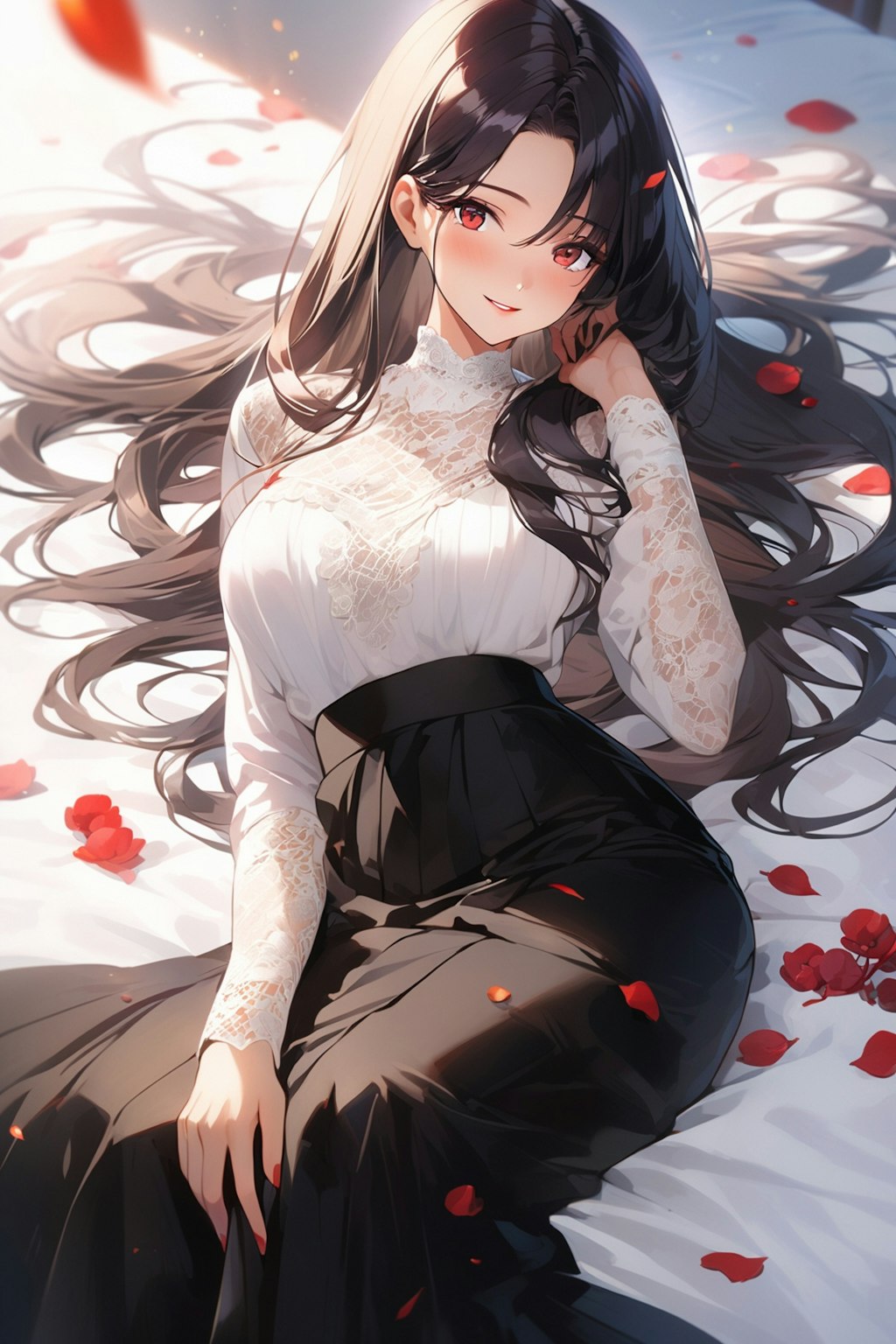 ブラウスとロングスカート