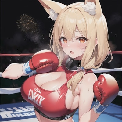 ボクシング爆乳狐娘7