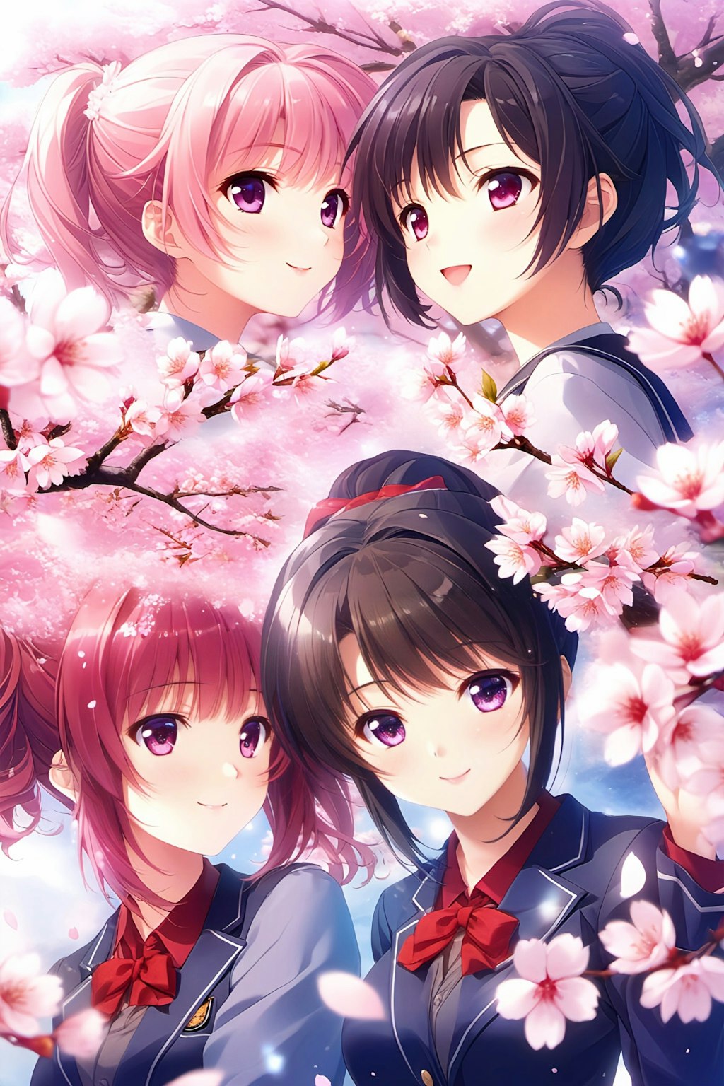 桜と少女