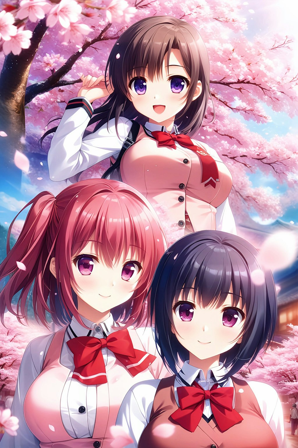 桜と少女