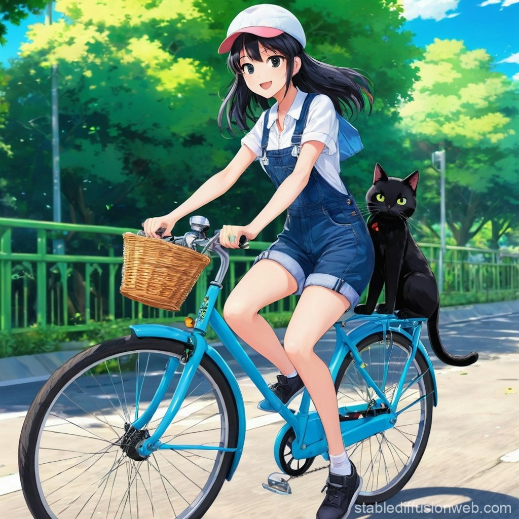 猫と自転車に乗る