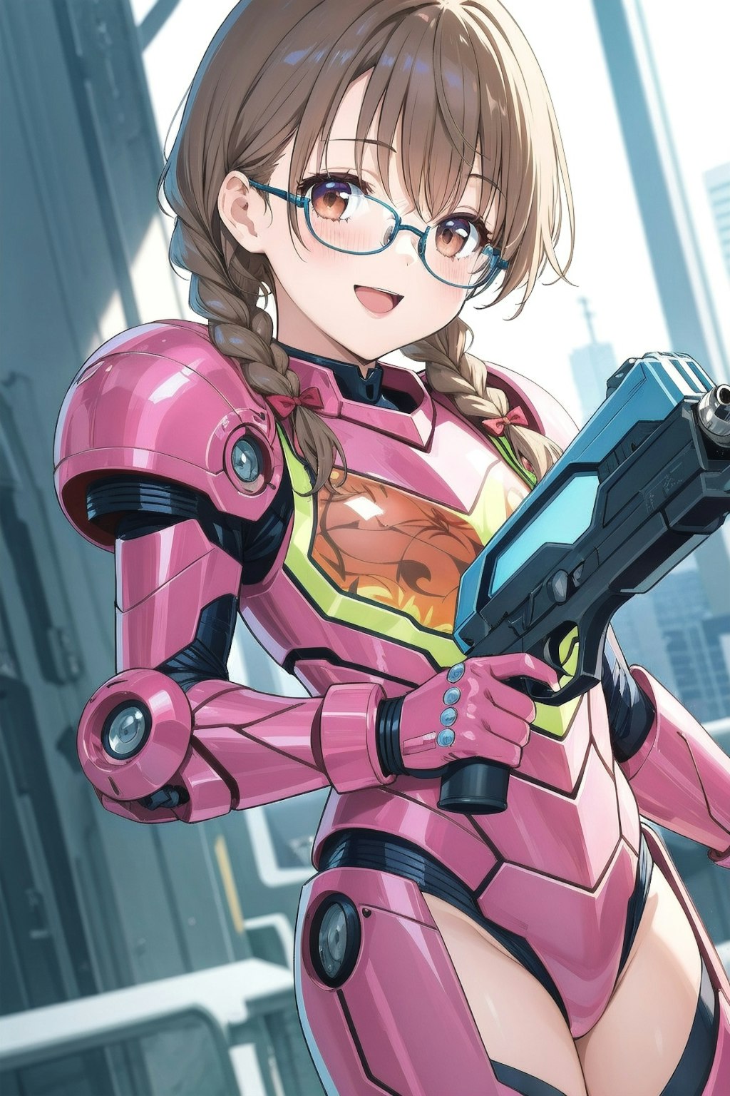 パワードスーツと眼鏡三つ編み姉妹
