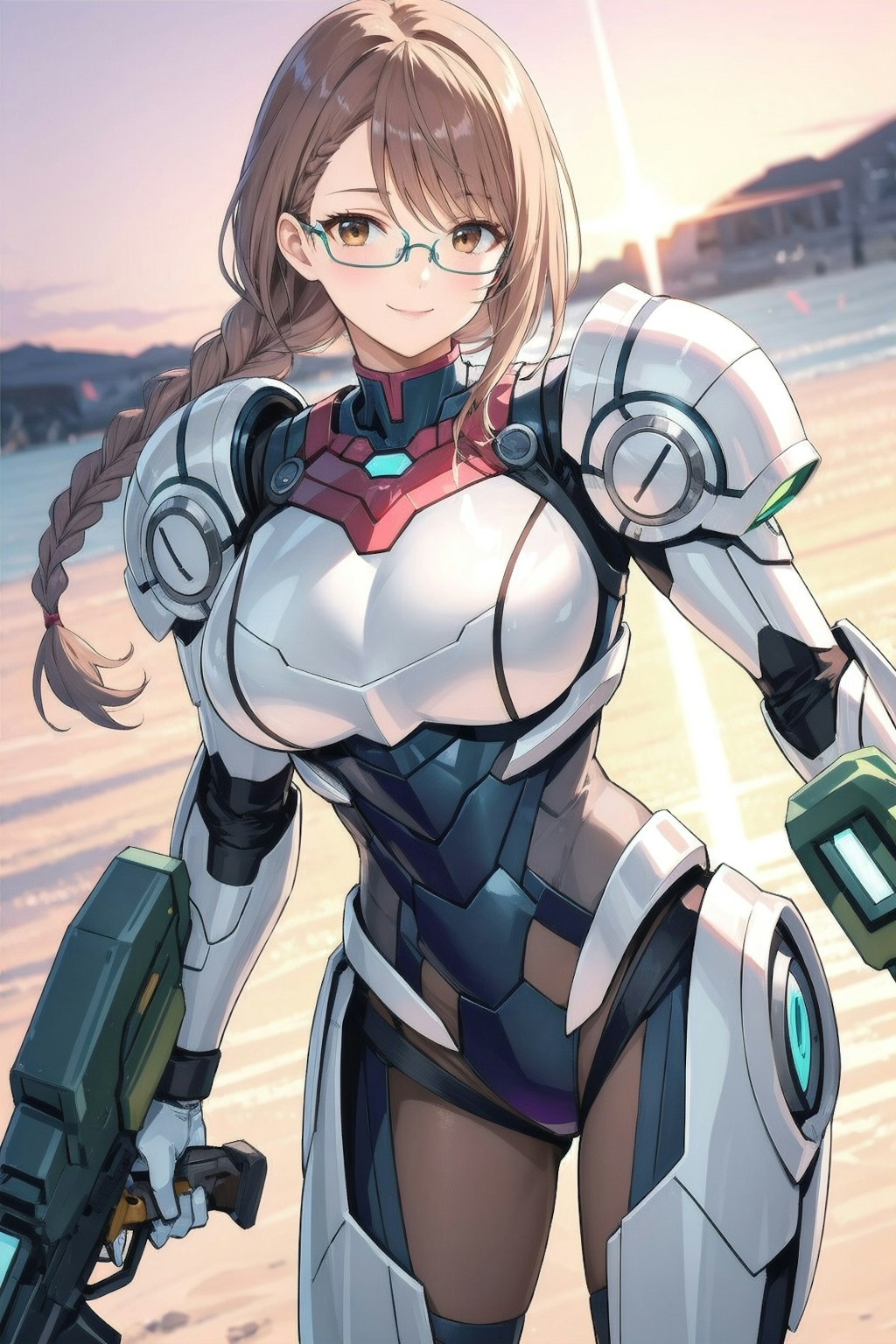 パワードスーツと眼鏡三つ編み姉妹
