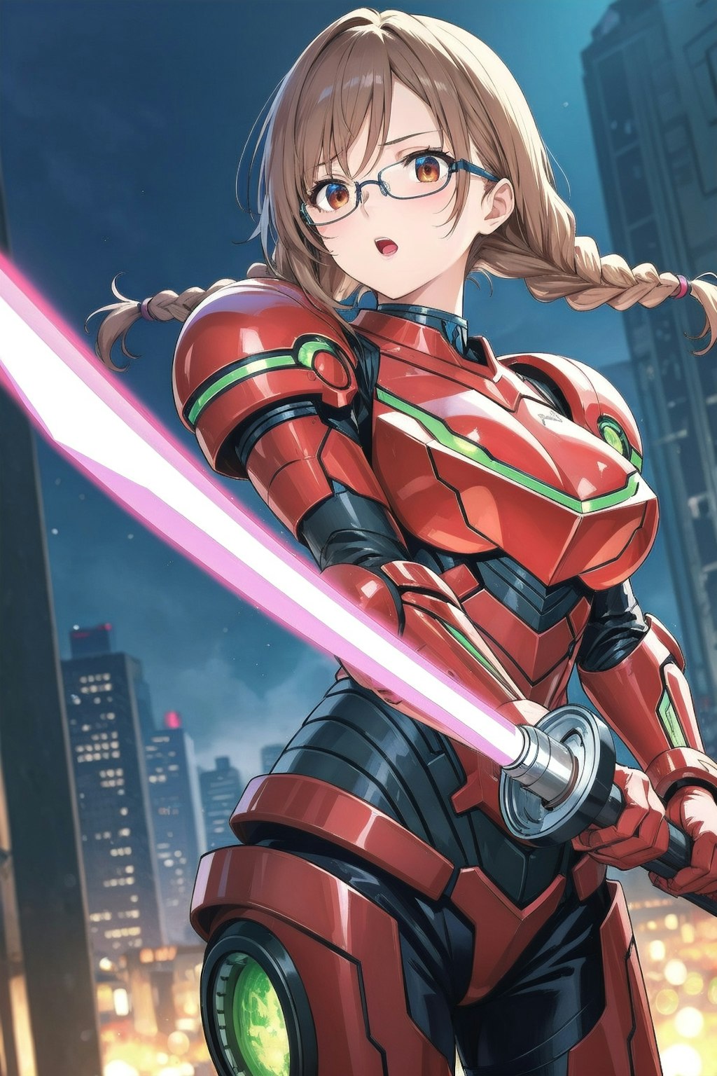 パワードスーツと眼鏡三つ編み姉妹
