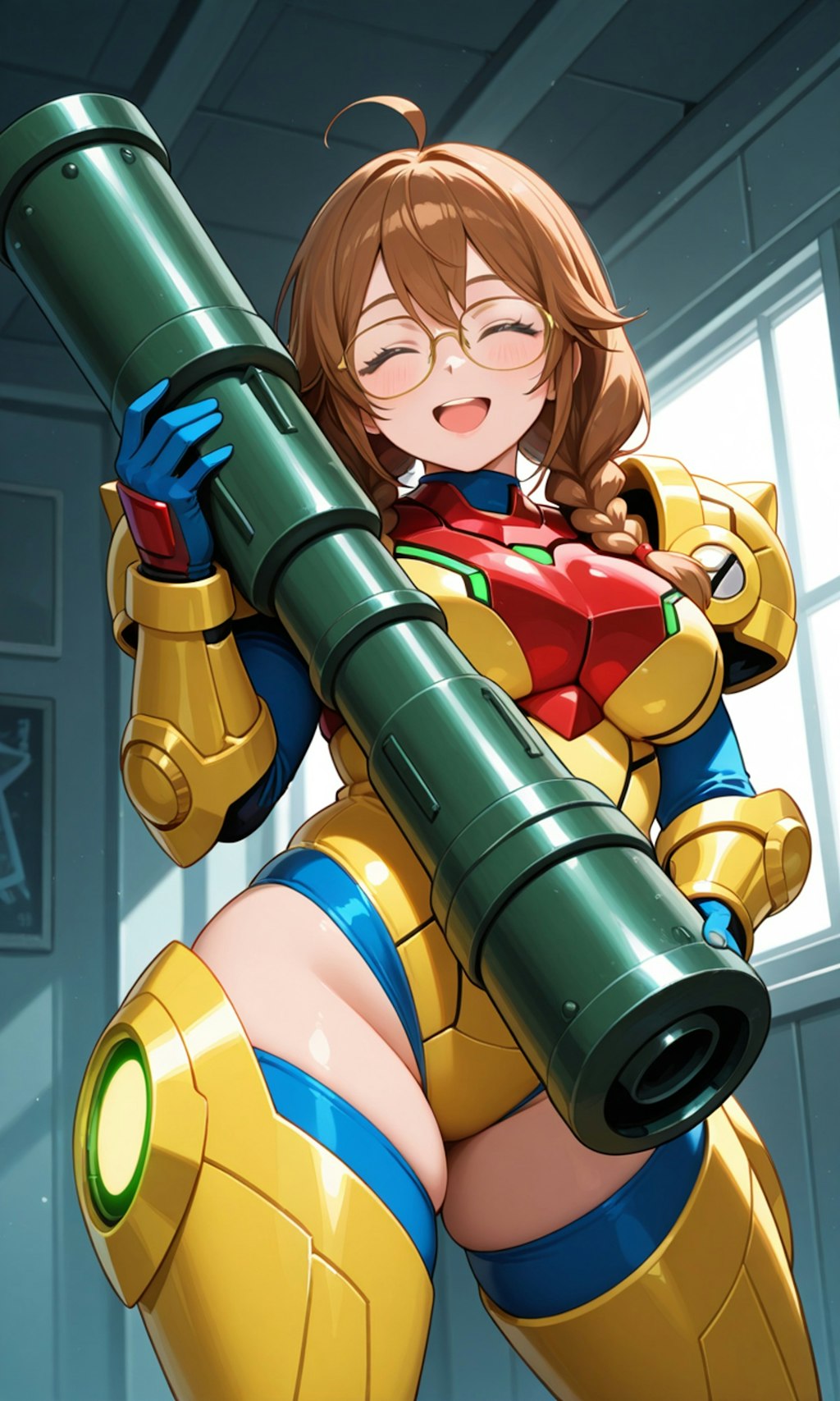 パワードスーツと眼鏡三つ編み姉妹