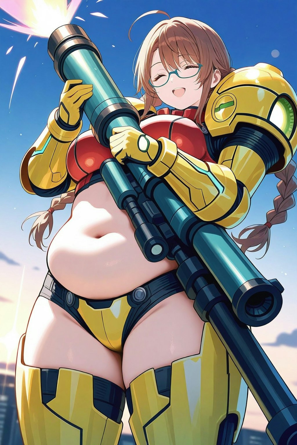パワードスーツと眼鏡三つ編み姉妹