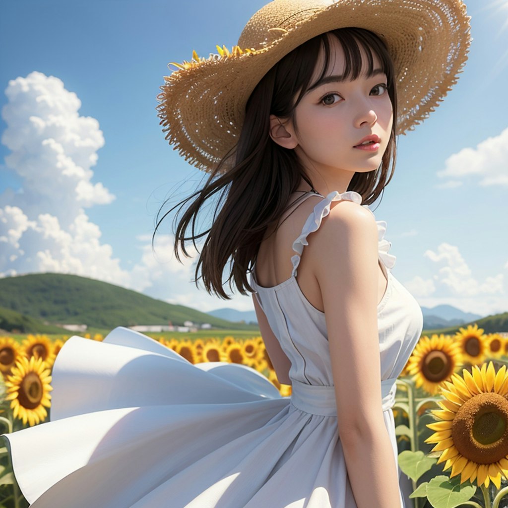 sunflowers and girl #1