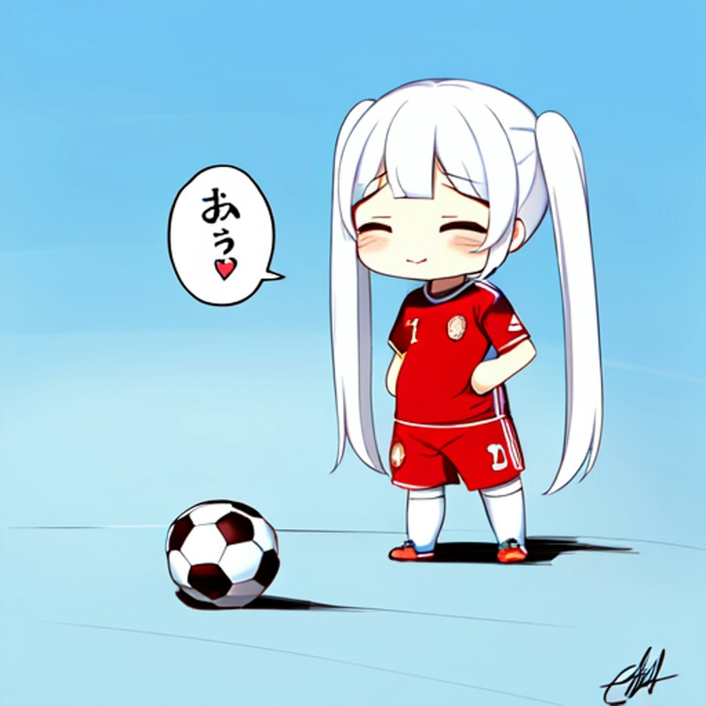 she's playing soccer.