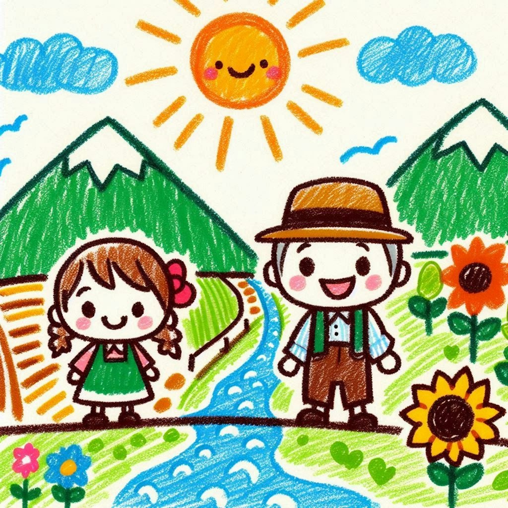 夏休みはおじいちゃんとおばあちゃんのいる田舎へ行ったよ♪