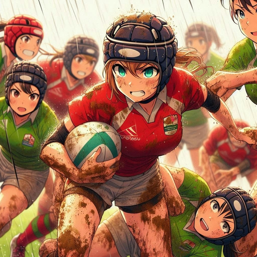 🏉泥まみれの女子ラグビー 109