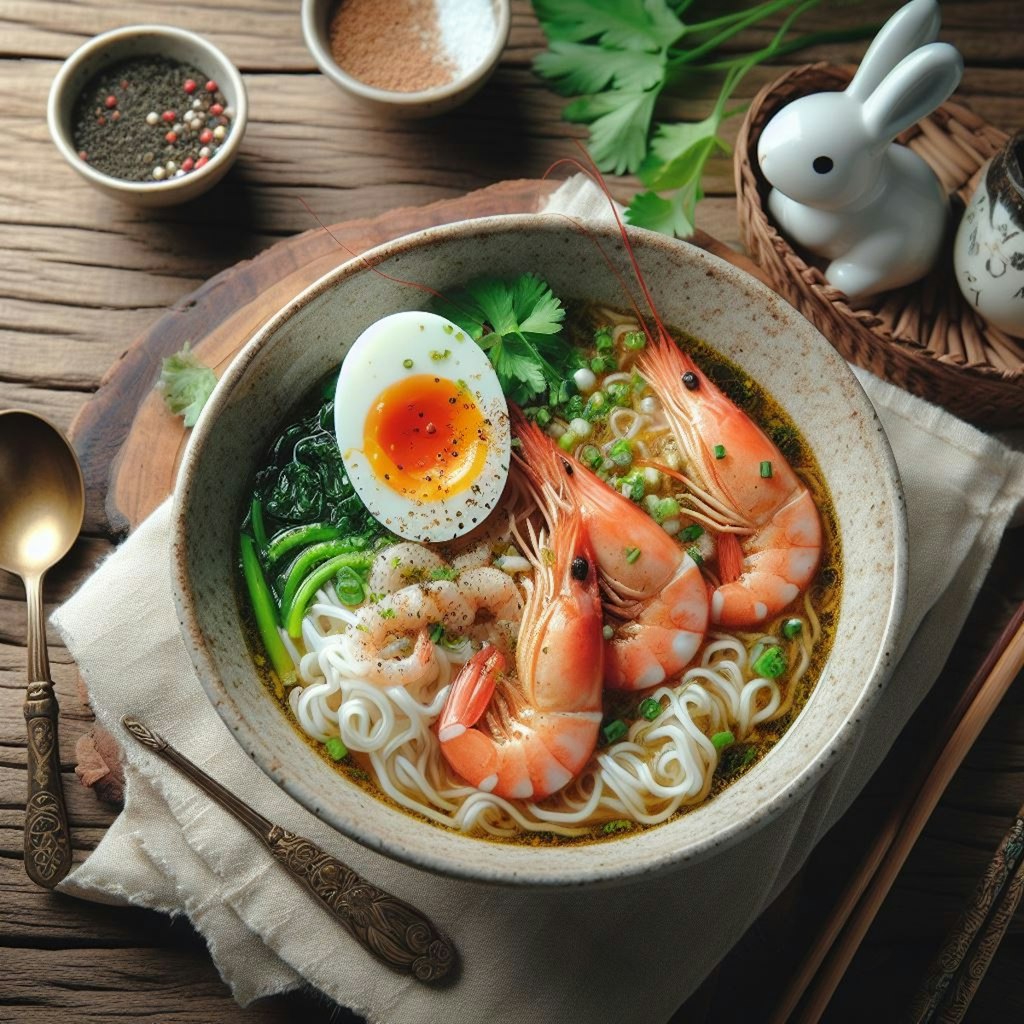うさぎVS seafood noodle