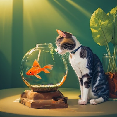 猫と金魚