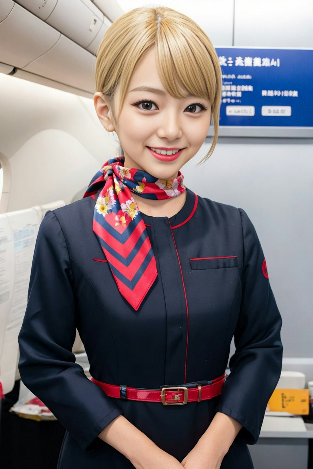 日系航空のCAさん（赤組）