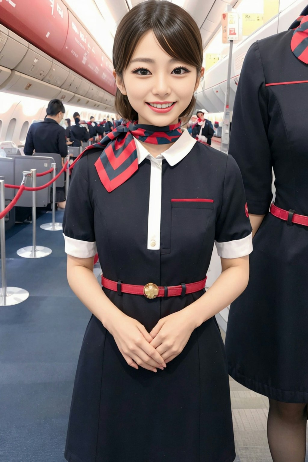 日系航空のCAさん（赤組）