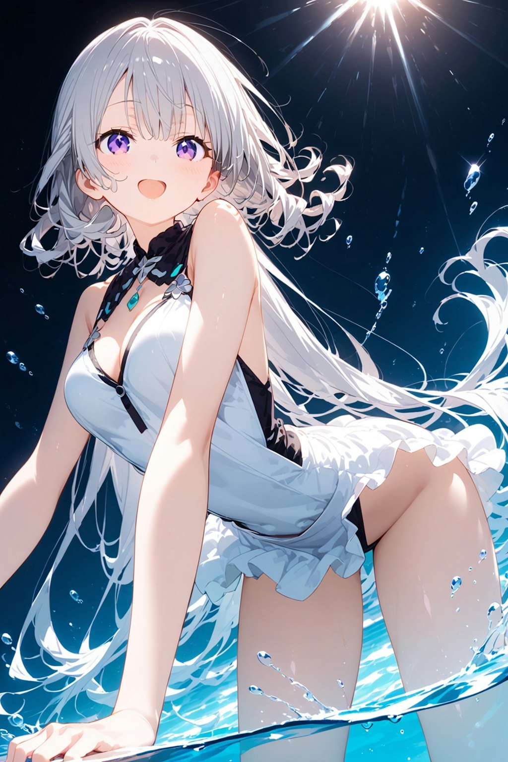うわぁ～❤️ここがプール施設なんて思わなかったわ❗️この水着もプロの水泳選手が着用してそうよね❤️
