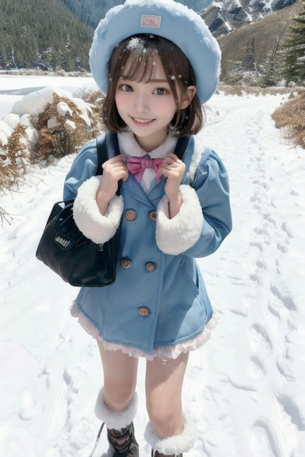 田舎雪国通学ちゃん