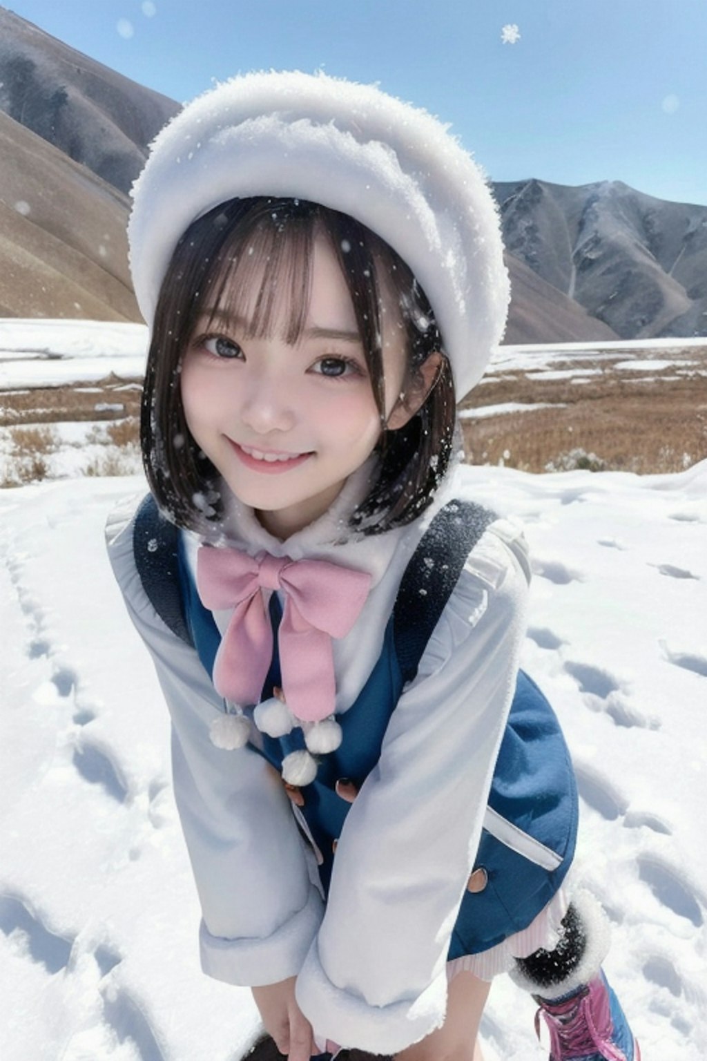 田舎雪国通学ちゃん