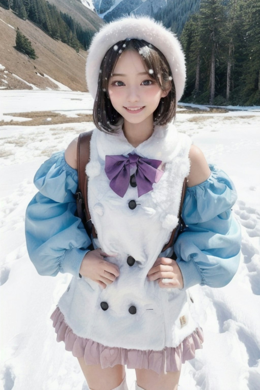 田舎雪国通学ちゃん